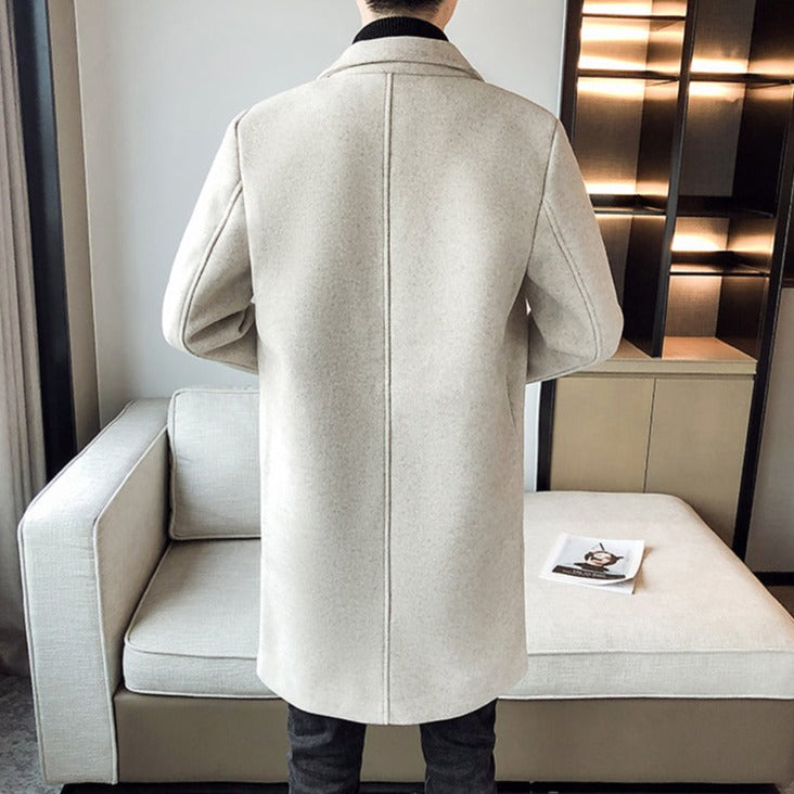 Sobretudo Masculino Abotoamento Duplo Grife