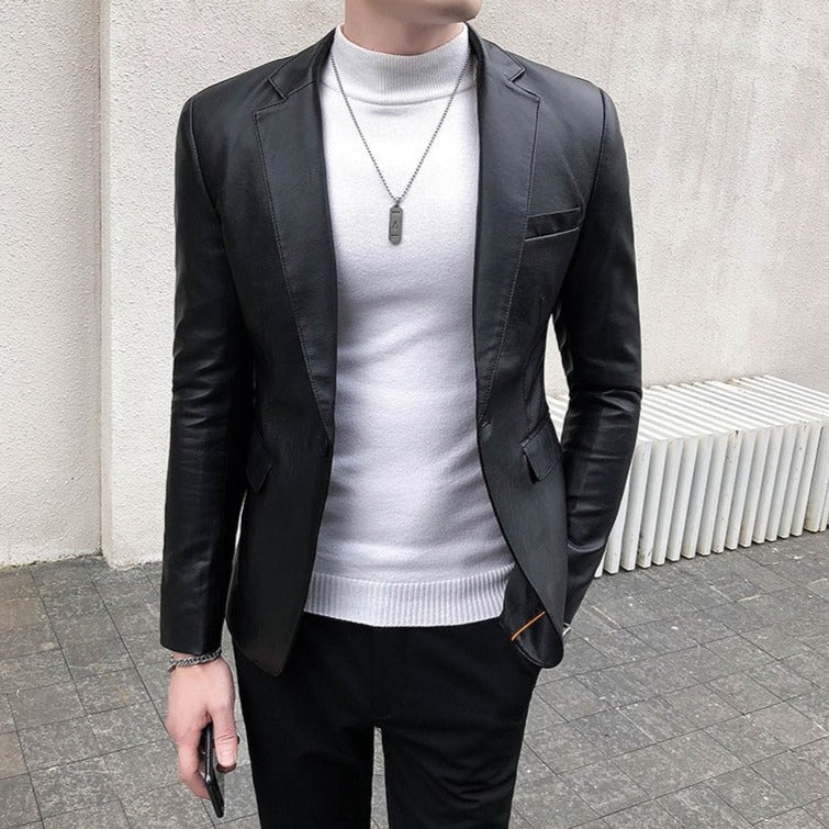 Blazer Masculino de Couro Sampaio® www.lojasampaio.com.br