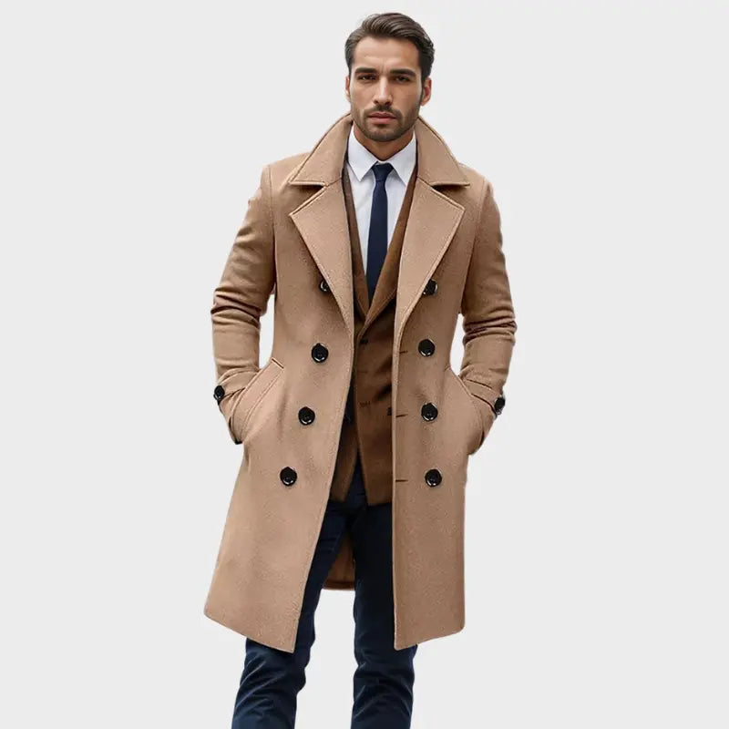 Sobretudo Longo Transpassado de Lã Masculino Sampaio® www.lojasampaio.com.br