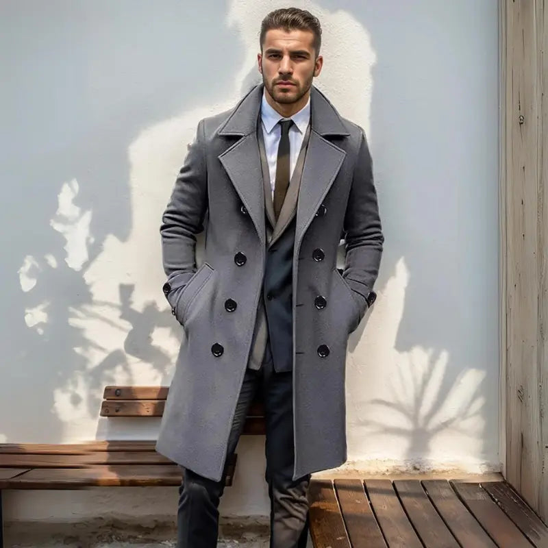 Sobretudo Longo Transpassado de Lã Masculino Sampaio® www.lojasampaio.com.br