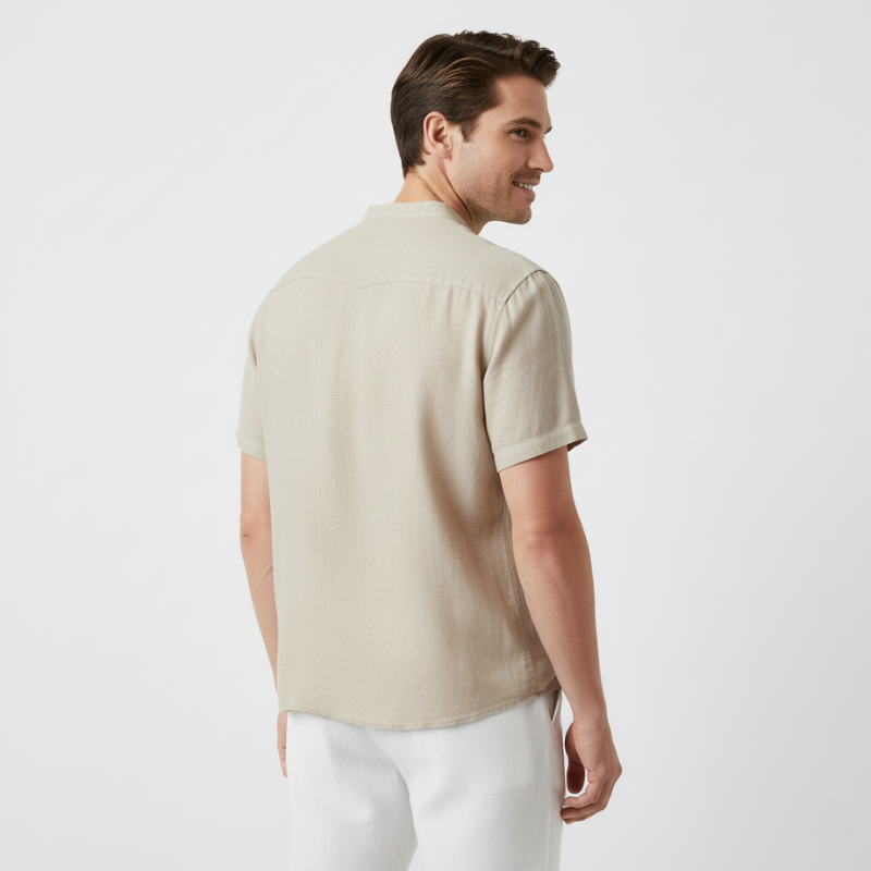 Camisa Manga Curta em Linho Masculina Sampaio® costa