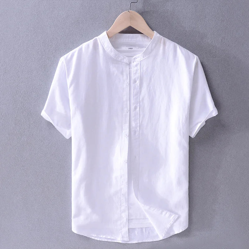 Camisa Manga Curta Masculina de Linho Sampaio® S1183 www.lojasampaio.com.br