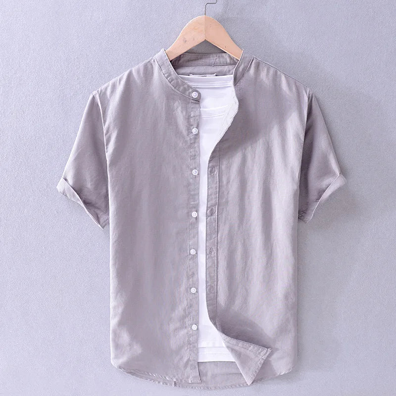 Camisa Manga Curta Masculina de Linho Sampaio® S1183 www.lojasampaio.com.br