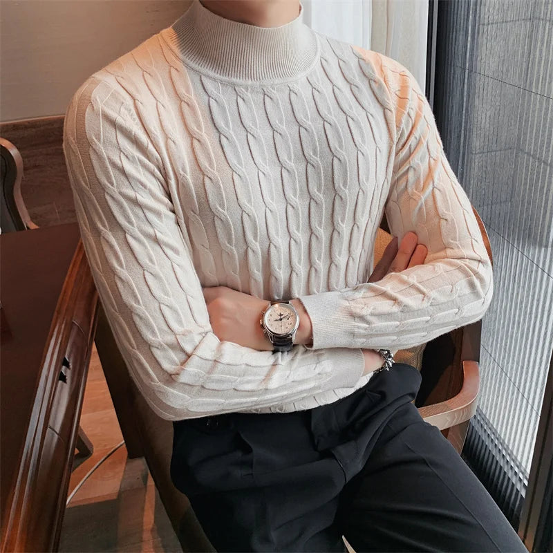Suéter, suéter masculino, suéter gola alta, camisa manga longa gola alta