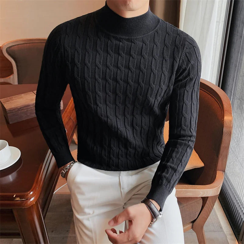 Suéter, suéter masculino, suéter gola alta, camisa manga longa gola alta