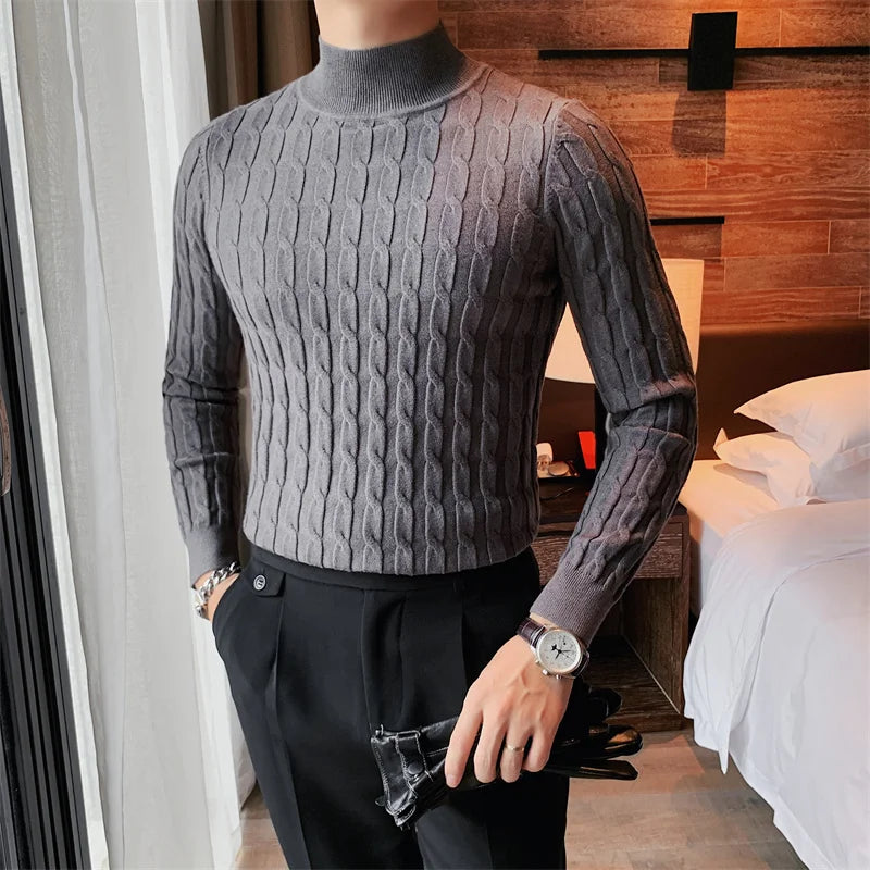 Suéter, suéter masculino, suéter gola alta, camisa manga longa gola alta