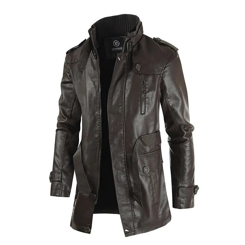 Jaqueta longa de Couro Masculina Sampaio® www.lojasampaio.com.br