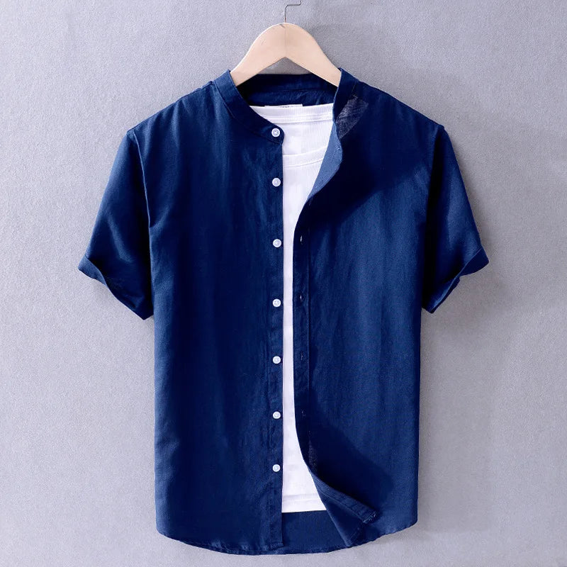 Camisa Manga Curta Masculina de Linho Sampaio® S1183 www.lojasampaio.com.br