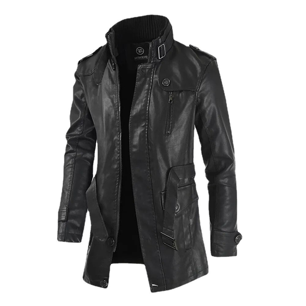 Jaqueta longa de Couro Masculina Sampaio® www.lojasampaio.com.br