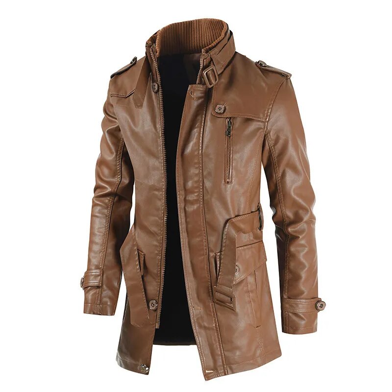 Jaqueta longa de Couro Masculina Sampaio® www.lojasampaio.com.br