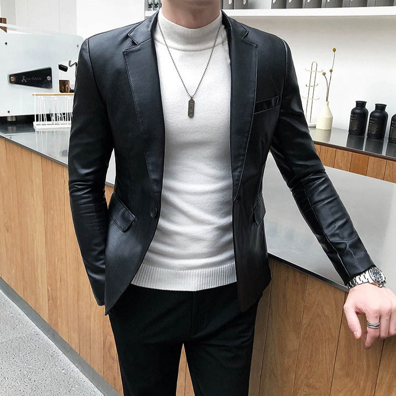 Blazer Masculino de Couro Sampaio® www.lojasampaio.com.br