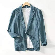 Blazer Masculino de Linho Slim Fit Sampaio® S1046 Azul