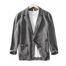 Blazer Masculino de Linho Slim Fit Sampaio® S1046 Cinza