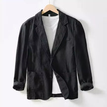 Blazer Masculino de Linho Slim Fit Sampaio® S1046 Preto