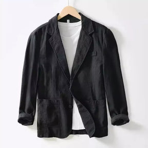 Blazer Masculino de Linho Slim Fit Sampaio® S1046 Preto