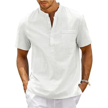 Camisa Manga Curta em Linho Masculina Sampaio® branco