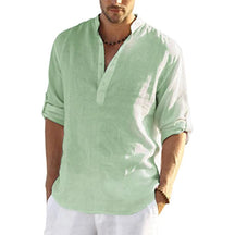 Camisa Masculina de Linho Sampaio® S1329 - Verde Claro