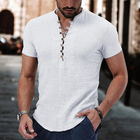 Camisa de Linho Manga Curta Masculina Sampaio® branco