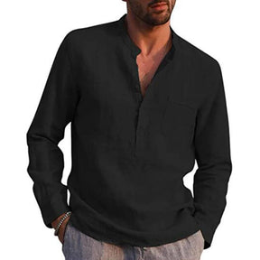 Camisa de Linho Masculina Sampaio® S1330 Preto