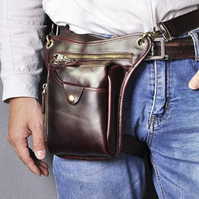 Bolsa Masculina de Cintura Couro Genuíno