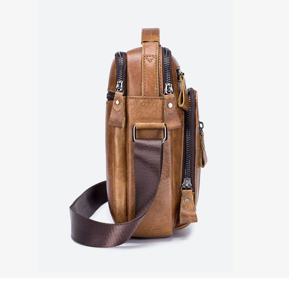 Bolsa Masculina Pequena Couro Genuíno