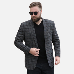 Blazer Masculino Plus Size Xadrez Grife