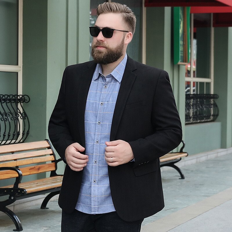 Blazer Masculino Plus Size Preto Luxury