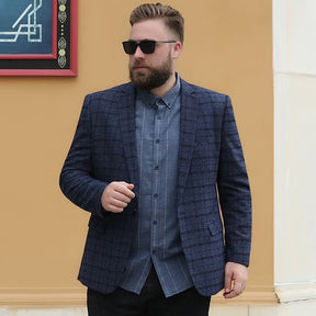 Blazer Masculino Plus Size Xadrez Grife